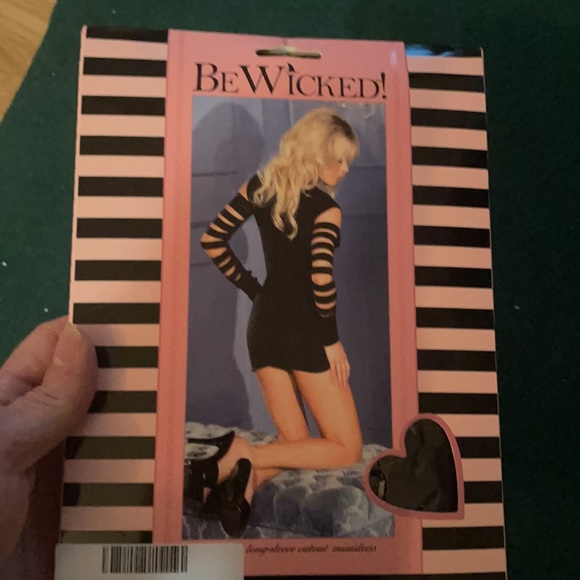 NIB- sexy blk cut out mini-dress/lingerie; one sz - Picture 2 of 4